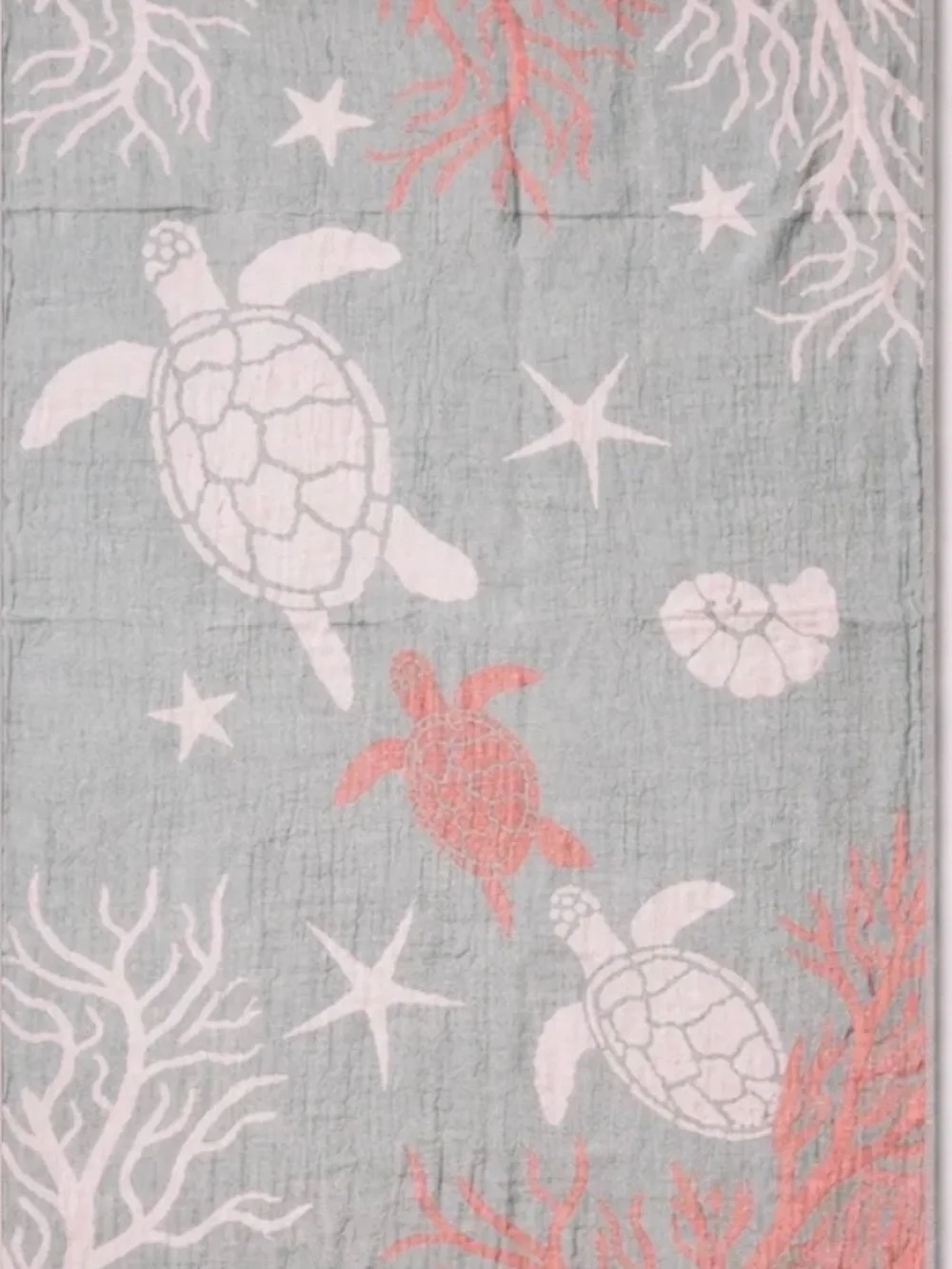Coral Sea Turtle Beach Towel 2 Side FLiPSiDE Woven Luxury Cotton NEW